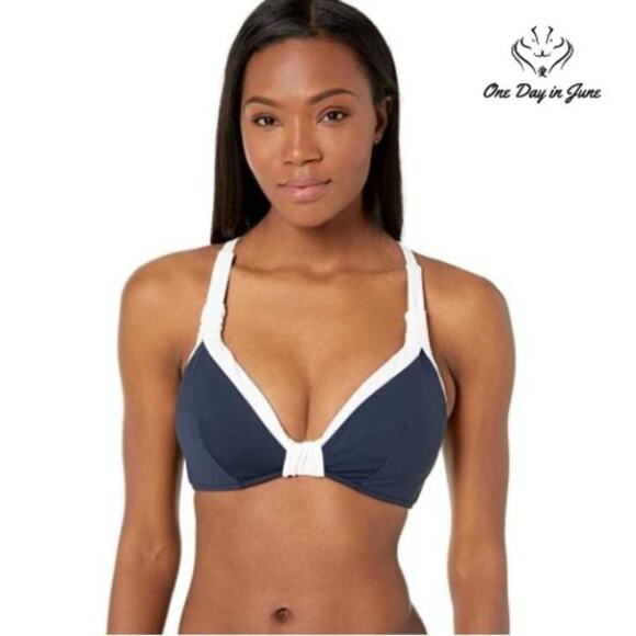 SeaFolly Block Party F Cup Halter Bikini Top Size 6 - Picture 1 of 4